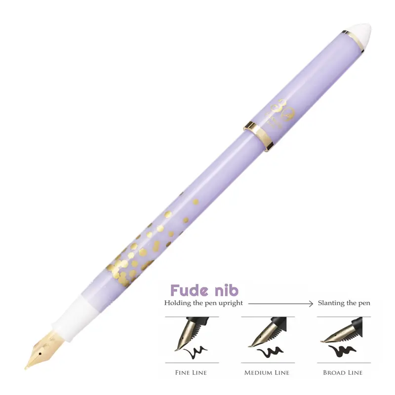 Sailor Fude de Mannen 30th Anniversary Confetti Purple Fountain Pen - Stilografica