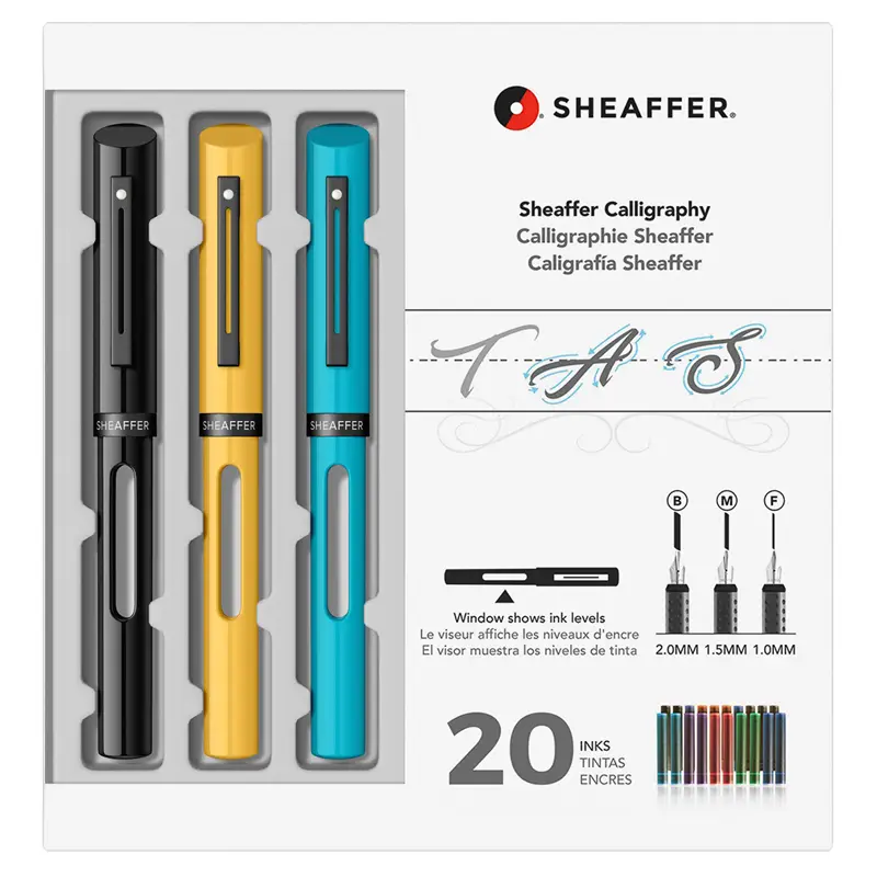 Sheaffer Calligraphy Maxi SET Black-Yellow-Turquoise