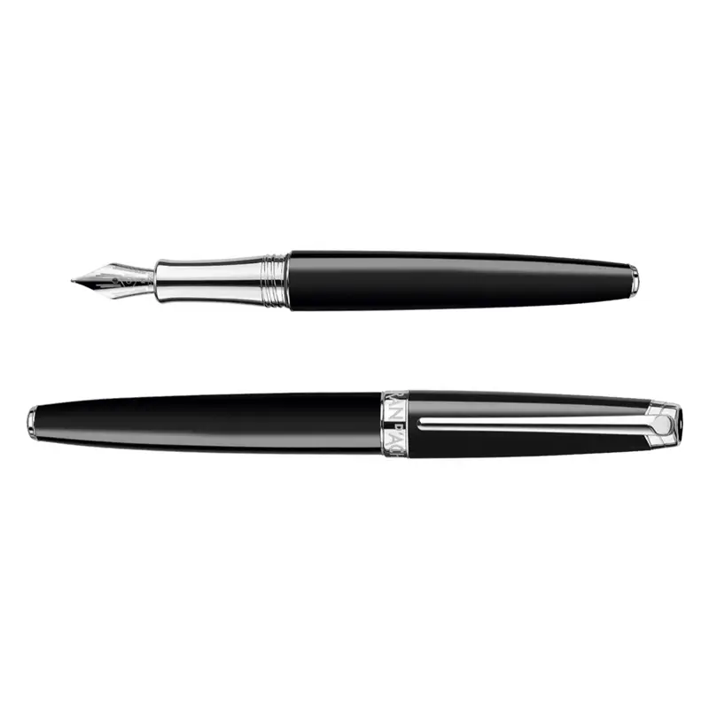 Caran d’Ache LÉMAN™ Ebony Black – Silver-Plated & Rhodium-Coated - Stilografica