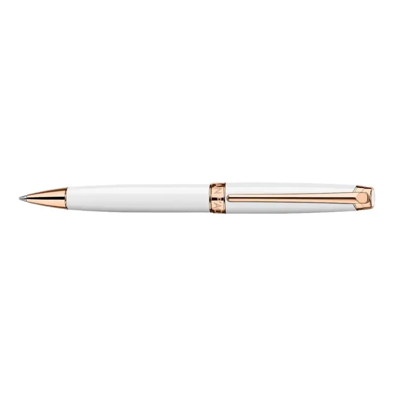 Caran d'Ache Leman White Rose Gold TrimBallpoint Pen - Sfera