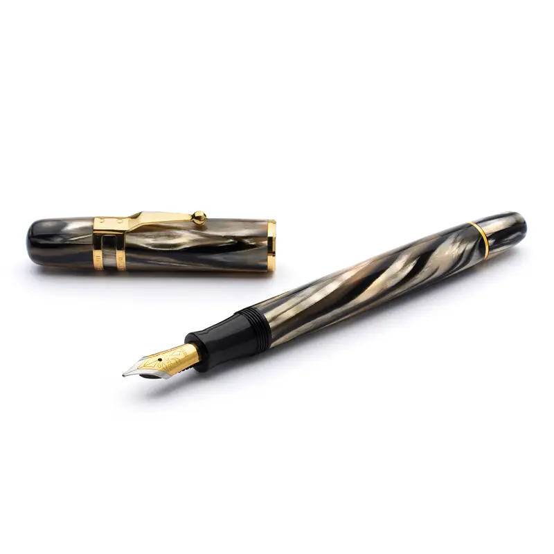 Visconti Ragtime Tan & Black Celluloid Fountain Pen - Stilografica